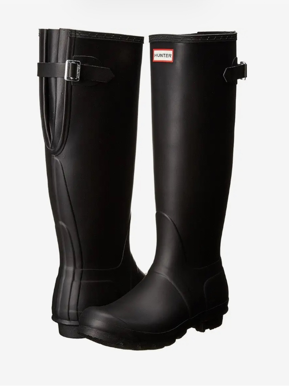 Hunter Original Back Adjustable Rain Boot Black Women Size 10